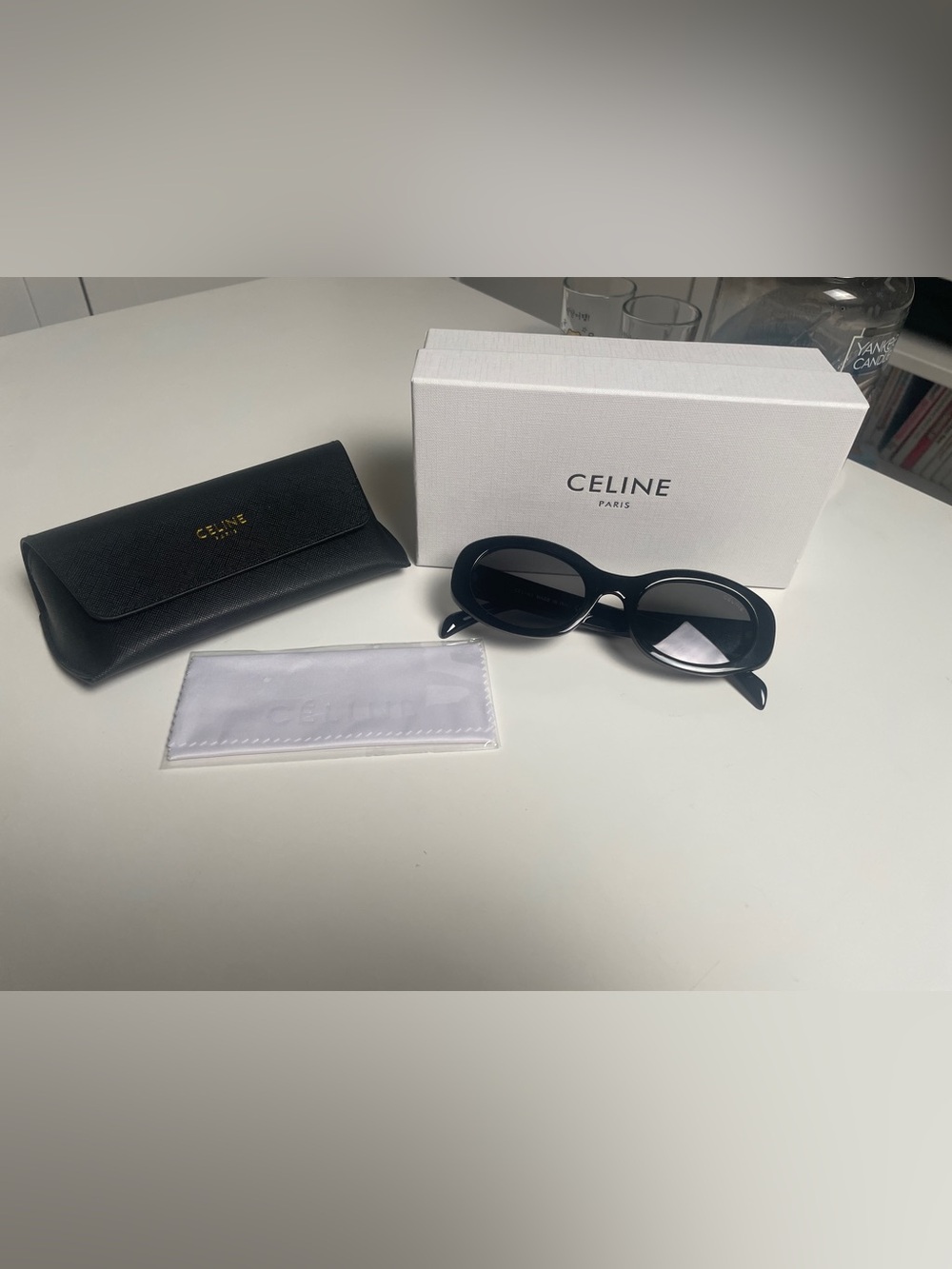 Celine Triomphe CL40194U Black Sunglasses Grey Lenses Excellent Condition